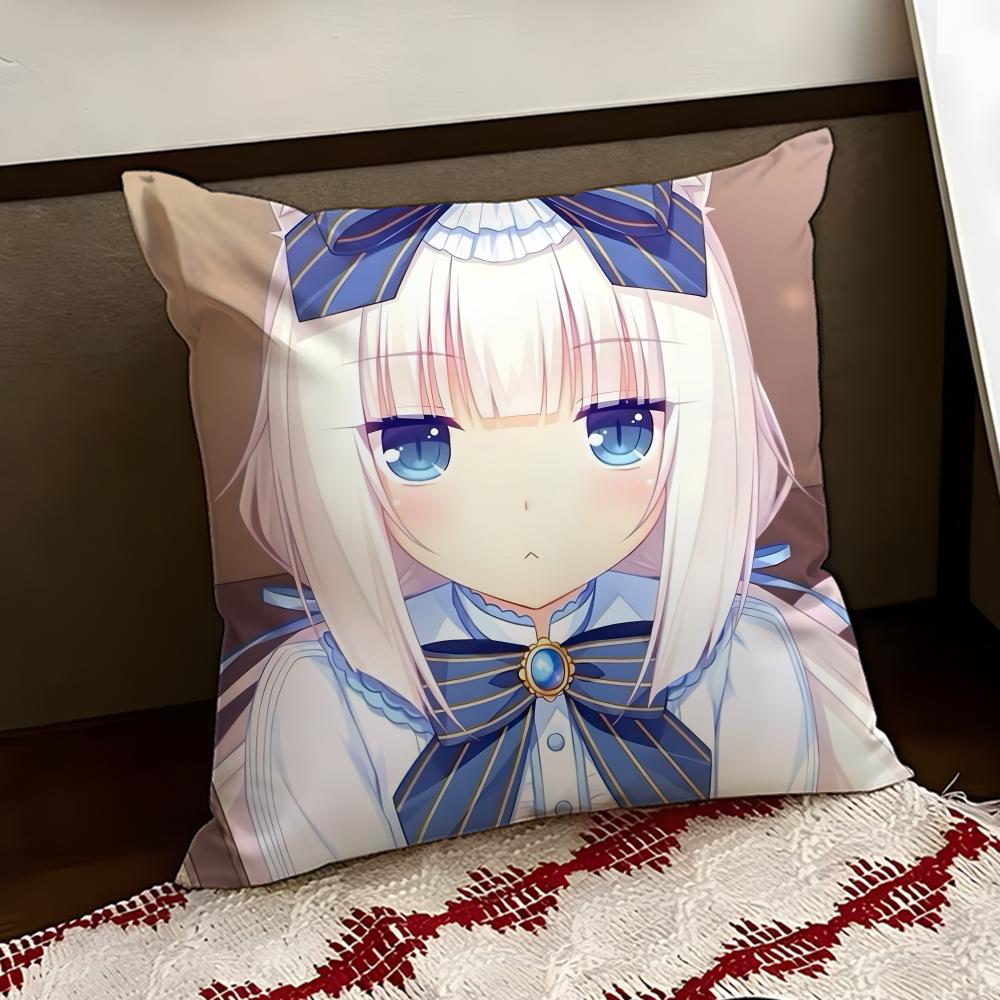 Аниме NNekopara Наволочка Двусторонняя Мягкая Прочная Наволочка для Подушки Дом Автомобиль Многоцелевое Использование для Ежедневного Комфорта