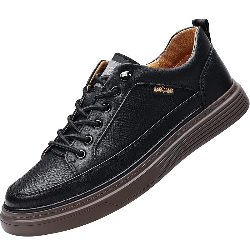 High Quality Men Casual Leather Vulcanized Shoes Outdoor Waterproof Flat Designer Walking Shoes 2024 Comfy Casual Shoes