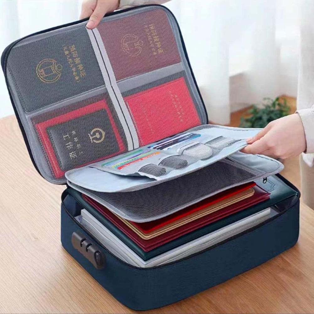 Large Capacity Multi-layer Family Document Bag with Password Travel Storage Case  Passport
