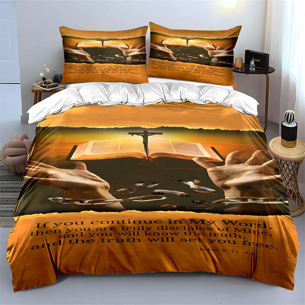 Open Bible, cross, hands. Bedding sets Duvet cover sets Duvet covers Pillowcases(1 * Duvet Cover 2 * Pillowcases without duvet insert)