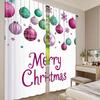 2Pcs Christmas Curtain Colorful Graphic Baubles Retro Snowflake Ornaments Celebration Suitable For Living Room Dining Room