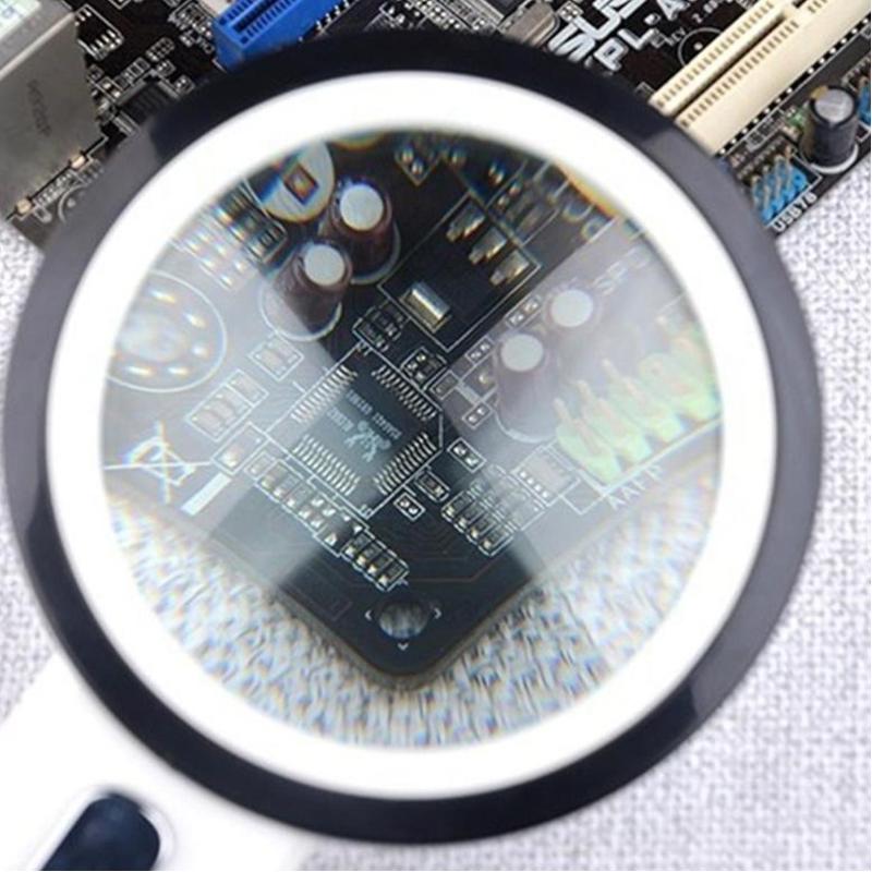 Loupes Magnifiers 10X Illuminated Large Magnifier Handheld 12 Led Lighted Magnifying Glass For Seniors Reading Jewelry