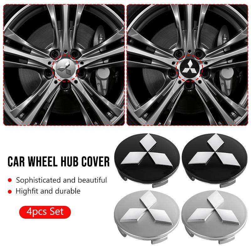 4PCS Anti-Rust Rim Emblem Decals Scratch-Proof Car Wheel Center Cover For Mitsubishi Lancer 9 Ex Evo ASX L200 Colt Pajero Sport