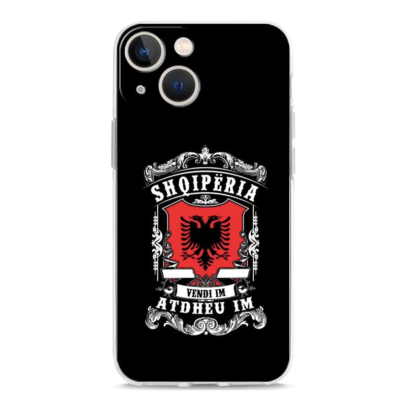 Чехол для телефона iPhone 17 Air Cases iPhone 16 15 12 13 14 Pro Max SE 7 8 Plus iPhone11 Прозрачный Мягкий Чехол Албания Флаг Албанцев