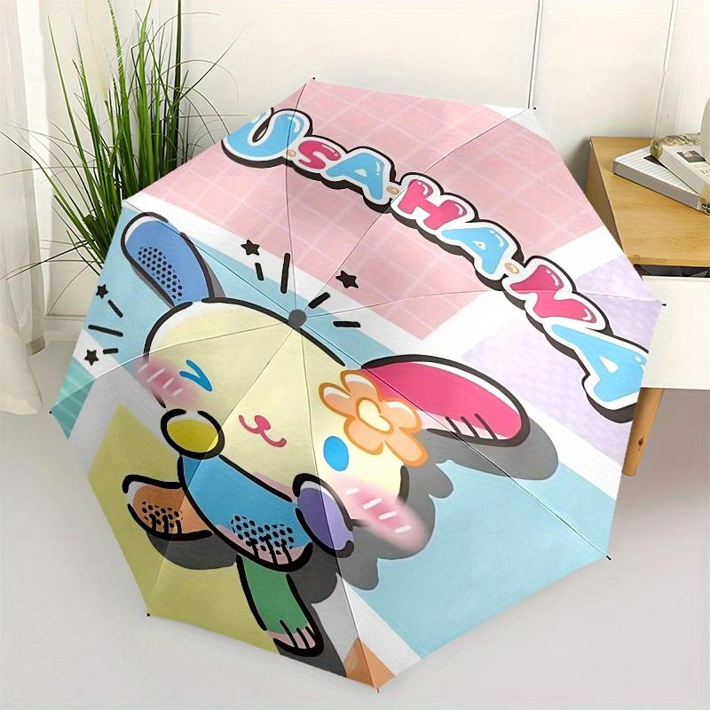 UsaHana, Kawaii Automatic Opening and Closing Parasol Compact Travel Umbrella with 8 Ribs for Women and Men Ideal Birthday/Christmas Gift, O