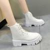 Short Martin Boots Women's Autumn and Winter 2023 New Korean Version of Fashion Women's Shoes Platform-soled Lace-up Side Zipper Women's Boots