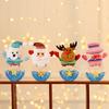 Christmas Candy Jar Clear with Cartoon Santa Claus Reindeer Snowman Bear Lid Reusable Plastic Mini Candy Container Party Favors
