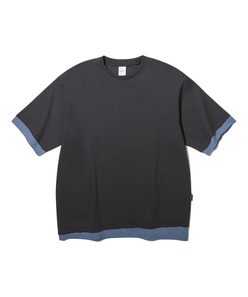 URBANSTOFF Layered Hem Tee (Charcoal)