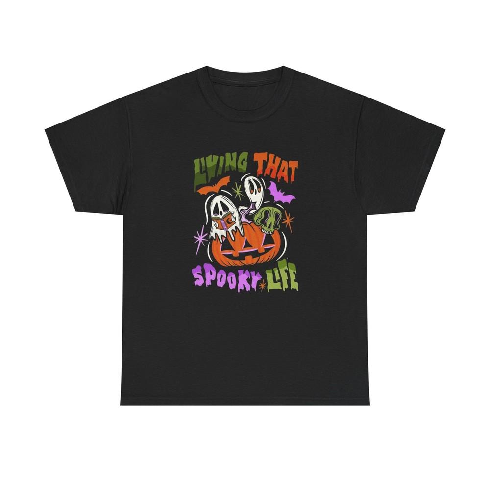 Living That Spooky Life Vintage Graphic T-Shirt, Unisex Cotton Shirt Unisex T-Shirt