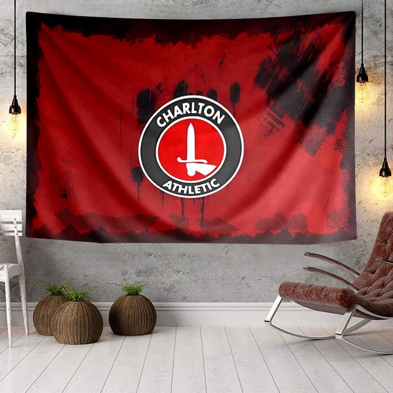Charlton FC Crest Tapestry, Unique Design Tapestry, Wall Decor for Bedroom,Livingroom, Playroom,Heartwarming Fan Holiday Gifts