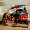 Charging bull with a red flag in a vibrant bullfighting arena setting. for all seasons blanket lunch break throw gift