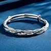 Серебряный браслет Zuyin из плетеной звездной лозы 9999 с гладким лицом, однотонное твердое кольцо, браслет Zuyin, двухтактный подарок для подруги