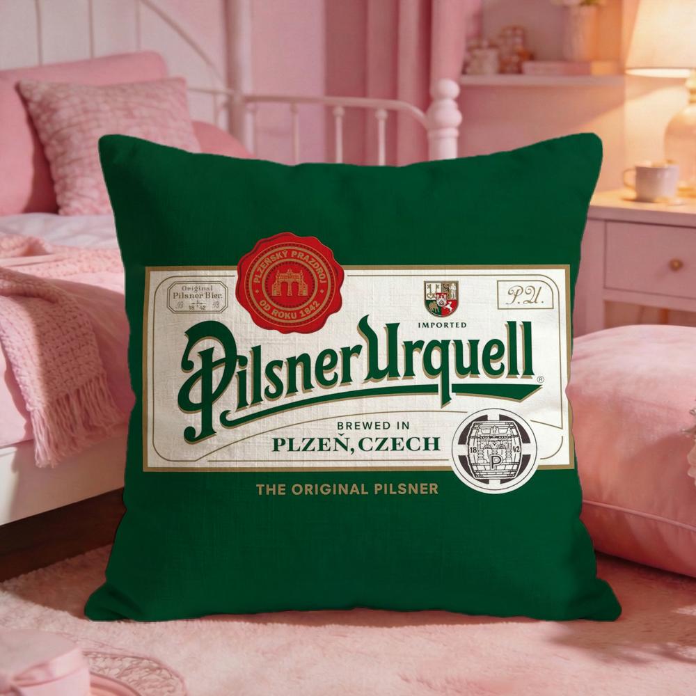 Beer PPilsner Urquells Cushion Cover Premium Comfort Reversible Pillow Cove Two in One Design for Any Room Car Interior