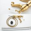 BAKALA Pull Out Bathroom Basin Sink Faucet Hot Cold Water Mixer Tap Golden Faucets Crane with Spray Tall Bathroom Faucet