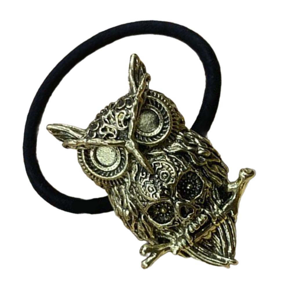 Halloween Theme 3D Owl Skull Hair Rope for Adult Female Teens Punk Hairband Dark Series Festival Hair Band Accessories