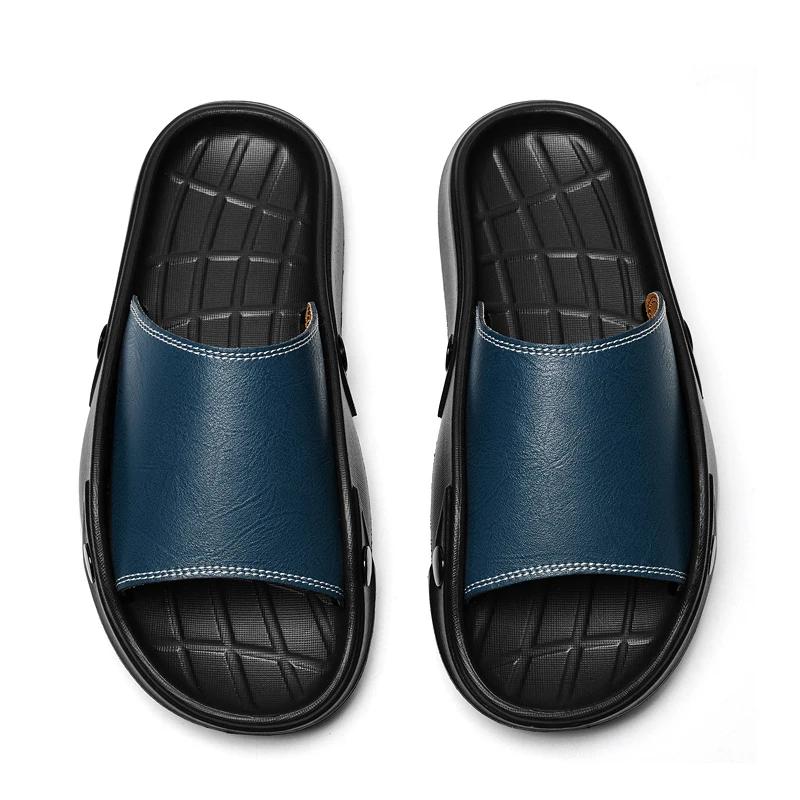 Fashion New Summer Mens Slippers Anti-Slip Half Drag Slides Lightweight Soft Casual Beach Shoes Quick Dry Wading Aqua Shoes Sandals