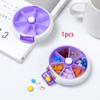 Seven Grid Round Medicine Box One Week Medicine Box Portable Rotating Packaging Fruit Medicine Box Portable Mini Box for Carryin