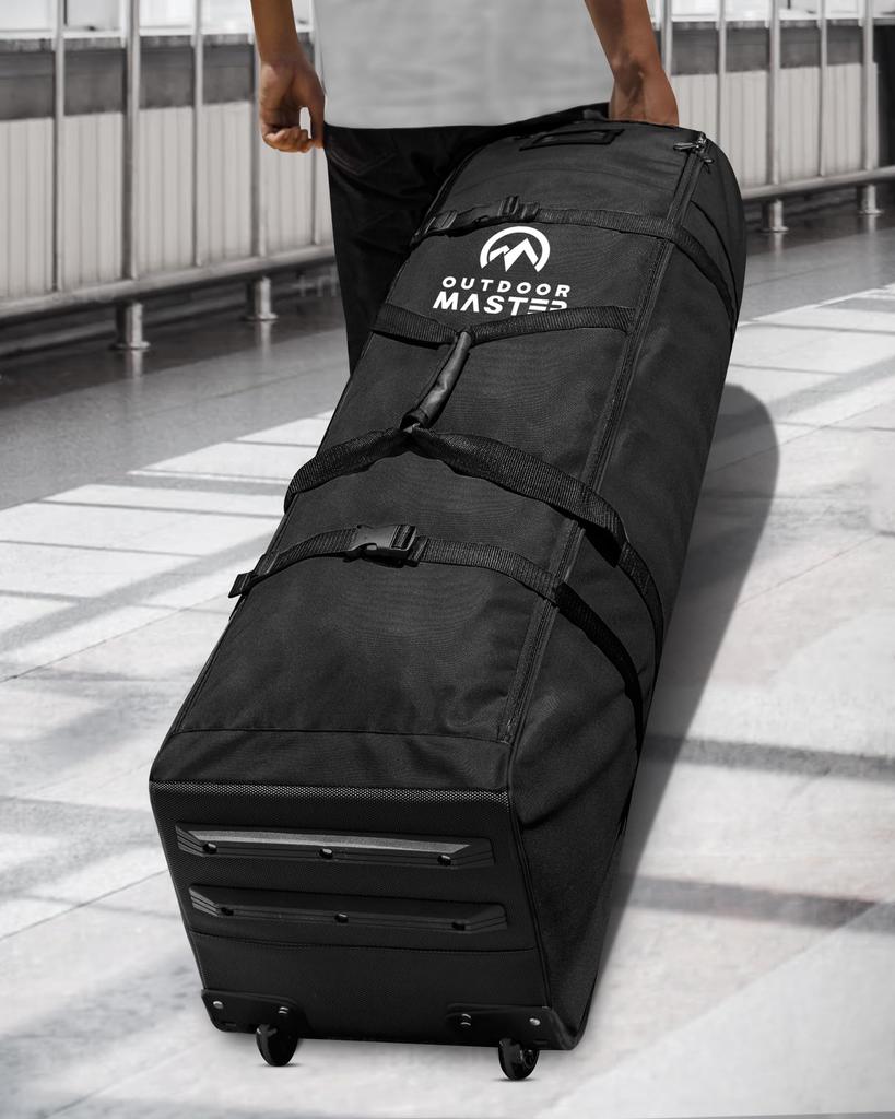 Дорожная сумка для гольфа OutdoorMaster, мягкая, из ткани Оксфорд 900D, водонепроницаемая, водоотталкивающая, дорожная сумка для гольфа, мягкая боковая сумка для клюшек с усиленными колесами