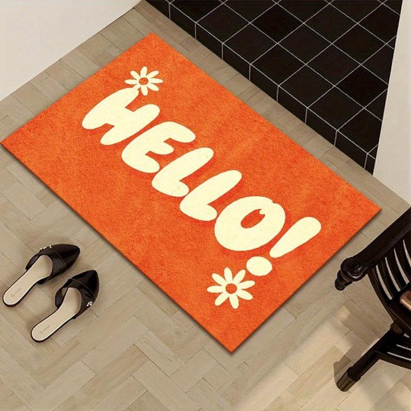 Hello Door Mat Scraping Dust Removal Outdoor Door Mat Entry Porch Floor Mat Non-slip Foot Mat Welcome Mat Living Room Decoration
