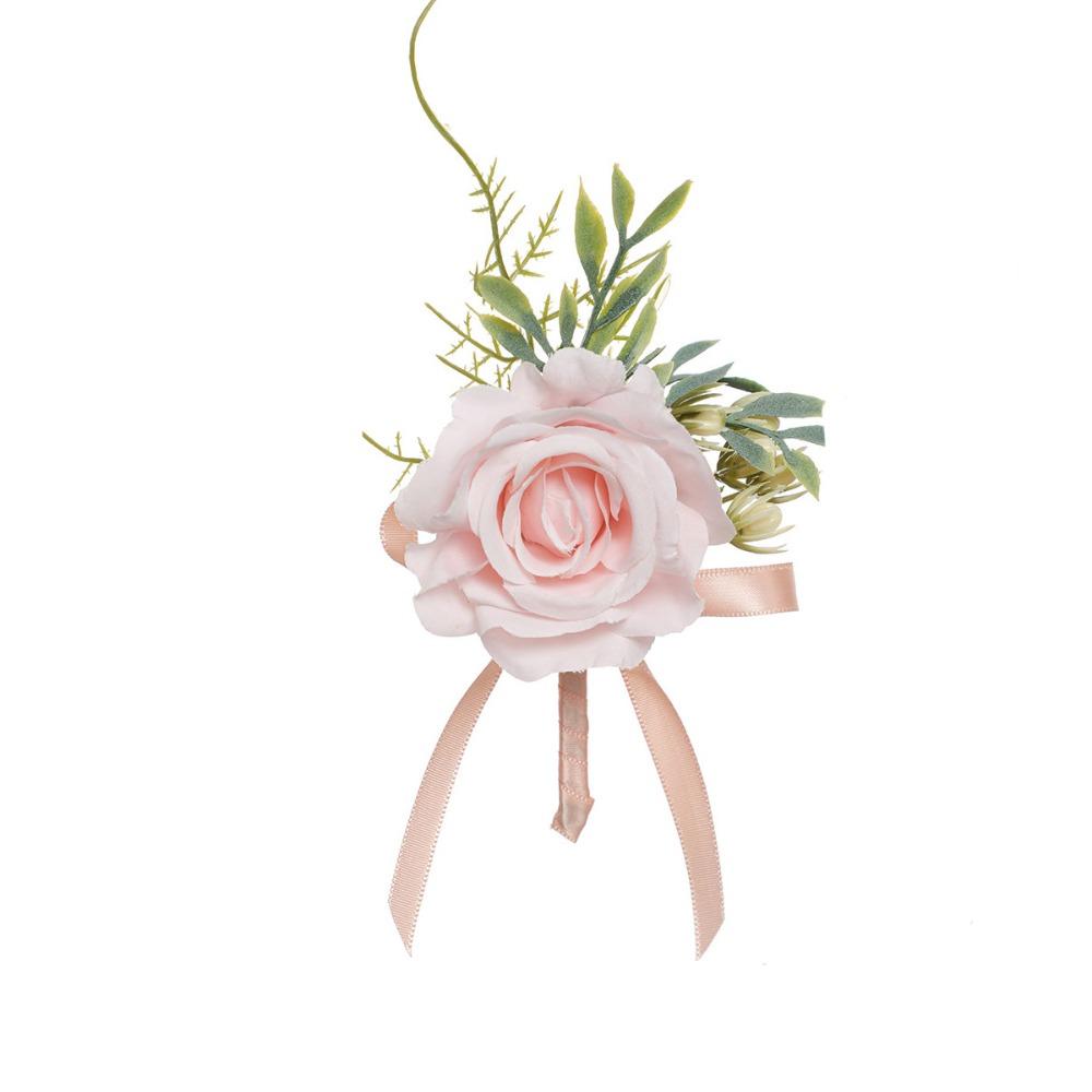 Pearl Bridegroom-bride Corsage Simulation Flower Rose Corsage Elegant Pearl Wrist Flower  Prom