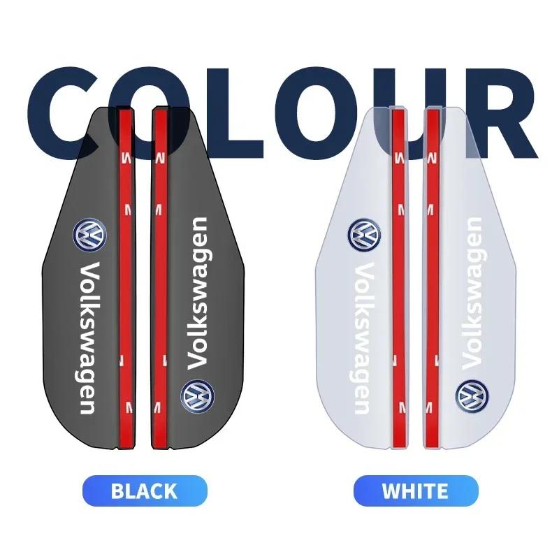 80% Hot 2Pcs Car Rearview Mirror Rain Eyebrow Sun Shade Cover Sticker For Volkswagen VW Scirocco GOLF MK6 Polo Tiguan PASSAT