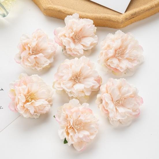 5 шт., реалистичные декоративные цветы, яркая, красивая соломенная шляпа, подходящая поддельная головка цветка пиона, товары для вечеринок