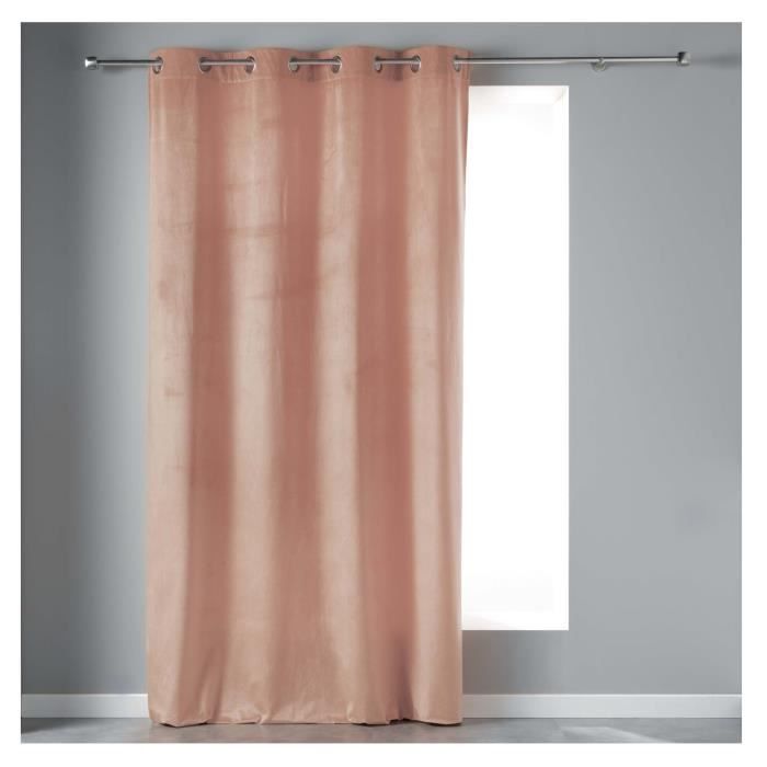 Rideau - Velvetina - Rose dragée - 140 x 240 cm - 100% polyester - Œillets