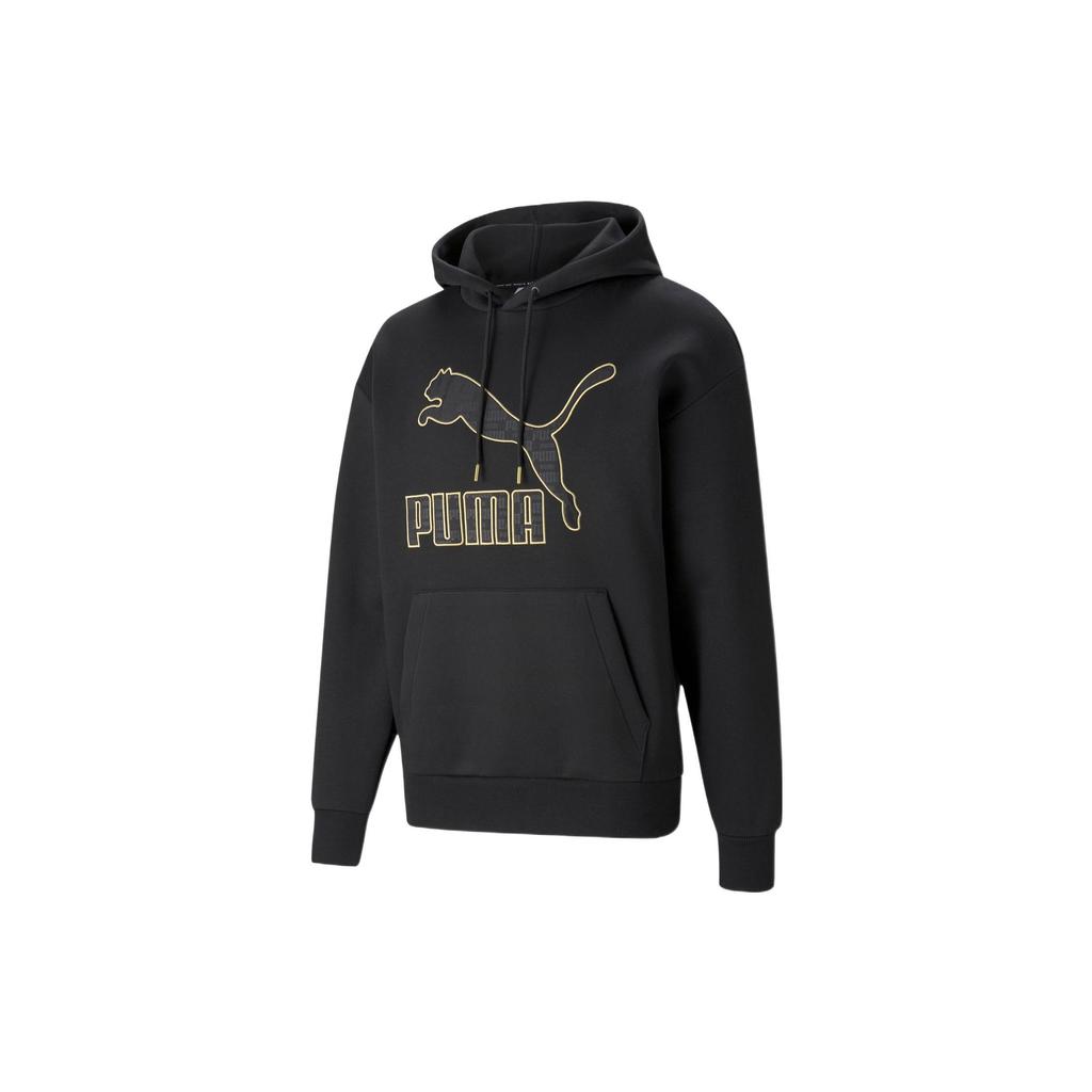 Puma Повседневная толстовка с большим логотипом и кулиской для мужчин, черная 534408-01