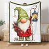 1Pc Holiday Gnomes Celebration Blanket Soft Throw Blanket For Home Bedroom Bed Sofa Travel Office Solid Christmas Blanket