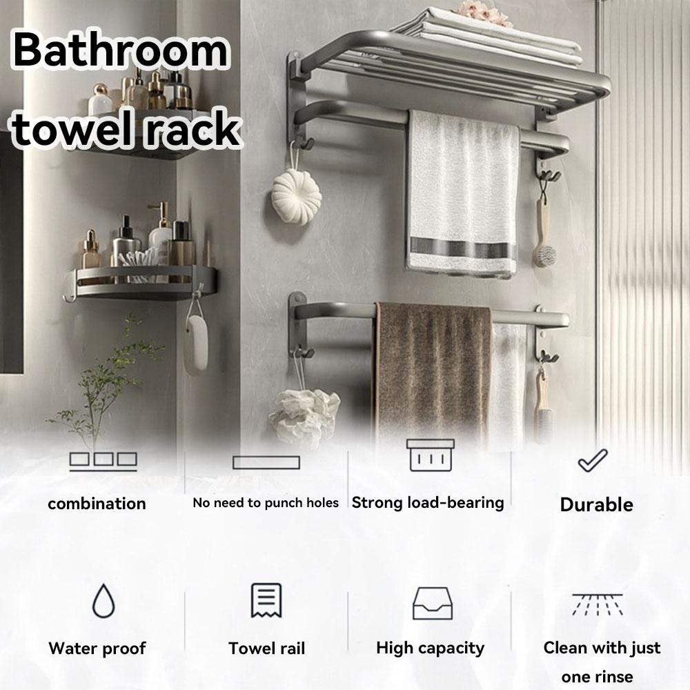 Вешалка для полотенец для ванной комнаты без перфорации, стеллаж для хранения в ванной комнате, настенная складная полка для хранения банных полотенец