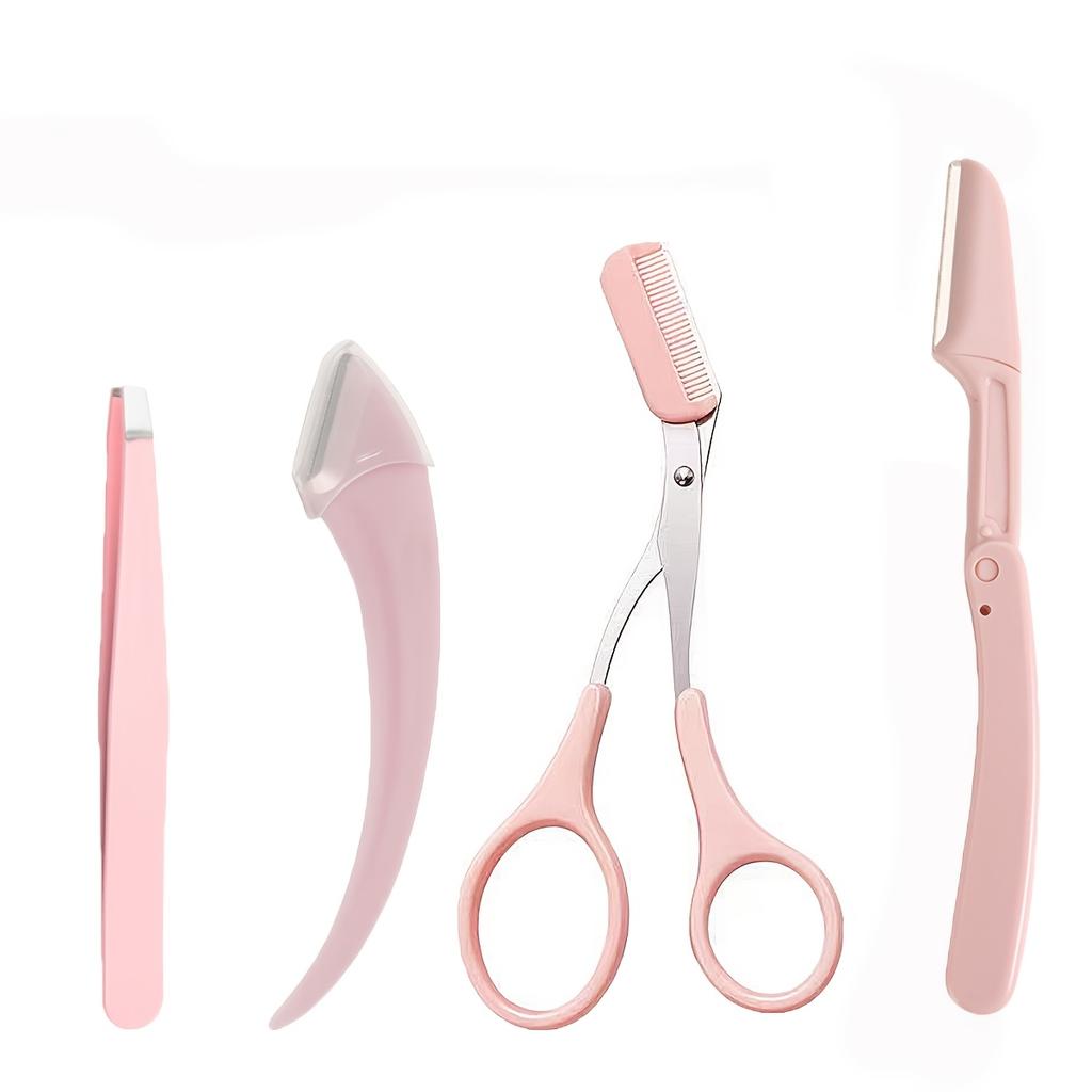 4 шт./набор ножей для бровей, зажим для бровей, ножницы для бровей, косметический инструмент для макияжа