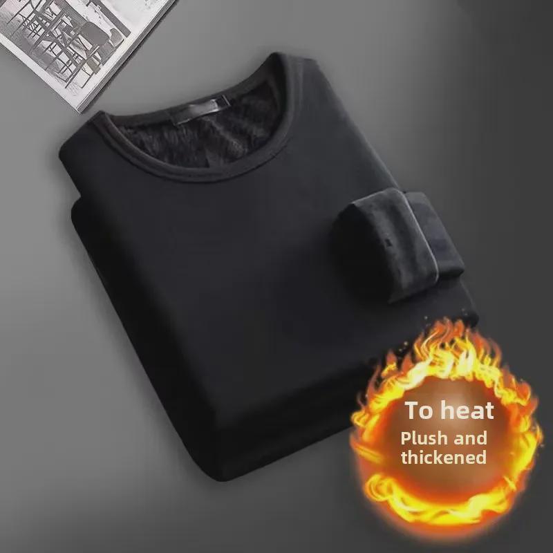 Мужская зимняя термобельё 2024 года из утеплённого бархата — большой размер, можно носить как верхнюю одежду