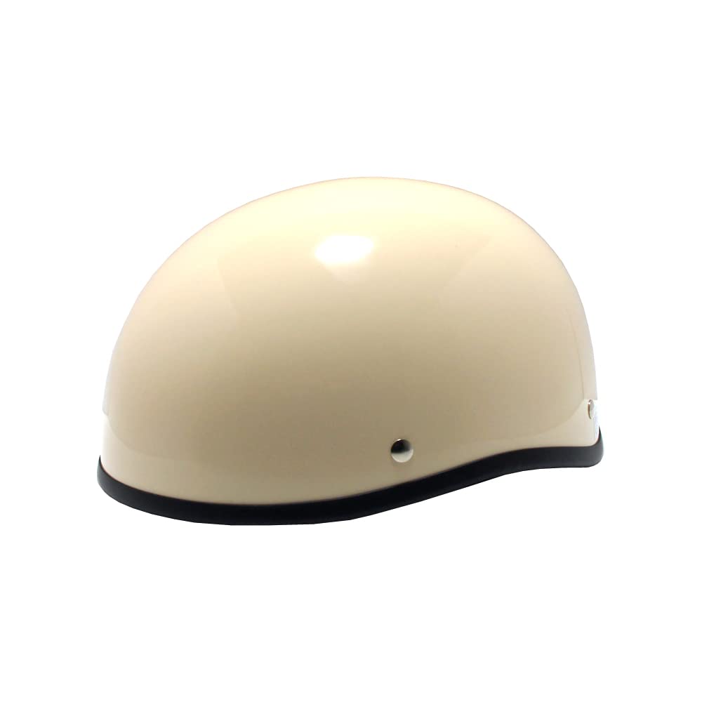 Ducktail Motorcycle SG Mark One Size Fits Most B&B BB-700 Helmet, Certified, Ivory,