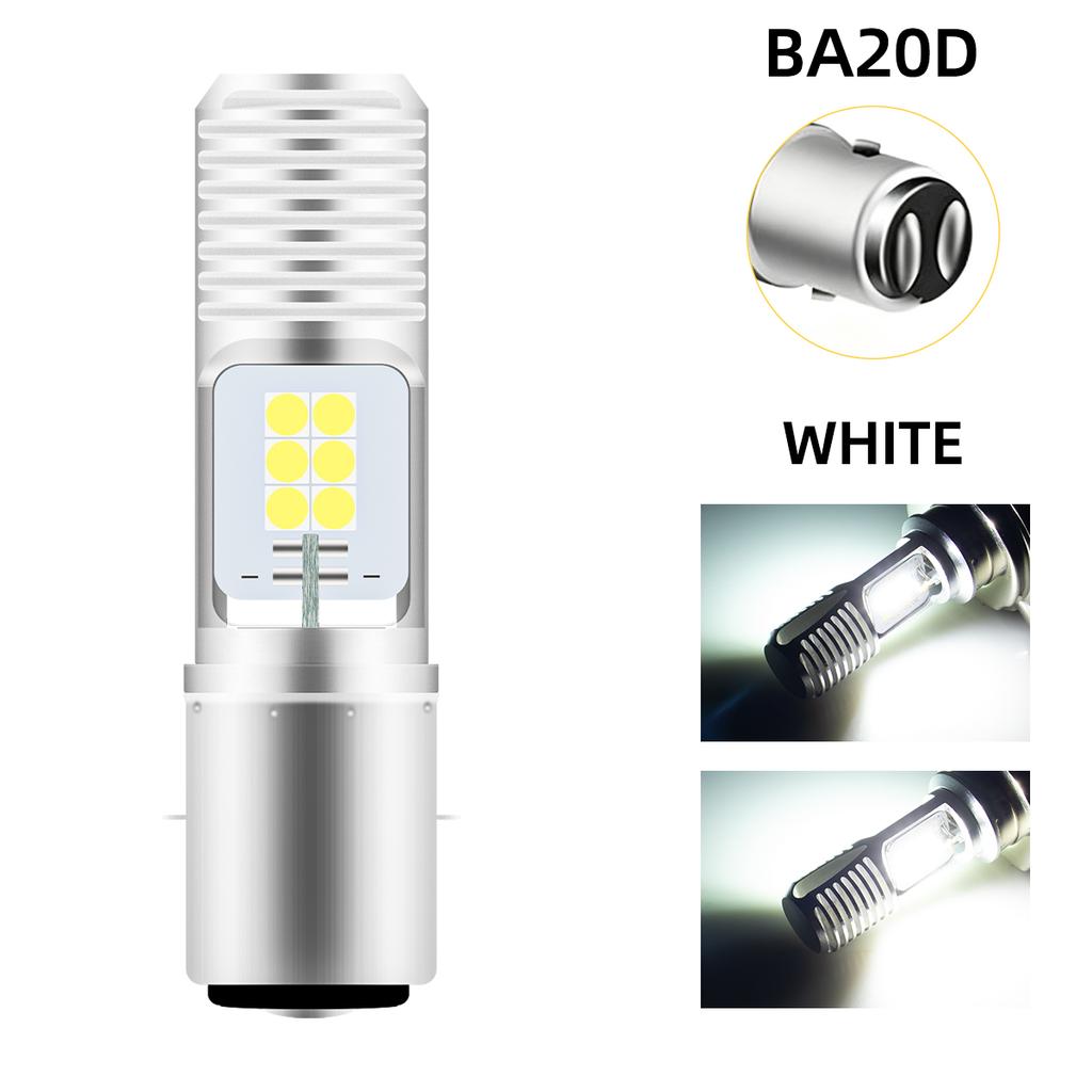 Светодиодные лампы H4 BA20D P15D для мотоциклетной фары Canbus Hi/Lo Beam 12SMD Сверхяркий дневной ходовой свет для мотоцикла, скутера