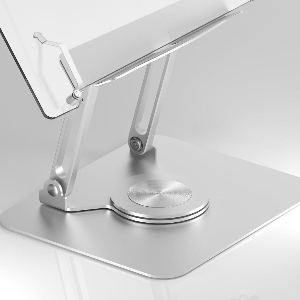 Подставка для книг Shenytic Настольная трибуна из алюминиевого сплава Акриловая прозрачная подставка для книг Держатель для планшета Складная регулируемая Серебряная Роскошная прочная