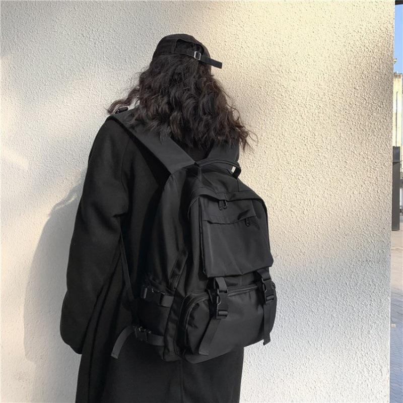 Schoolbag female Korean version high school Harajuku ulzzang college student versatile ins backpack large capacity dark backpack male