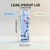 1PC White Cat Sitting Simple Sketch Print 750ml Color Plastic Sports Water Bottle Leakproof Flip Straw Lid Suitable for Sports Office Home Use