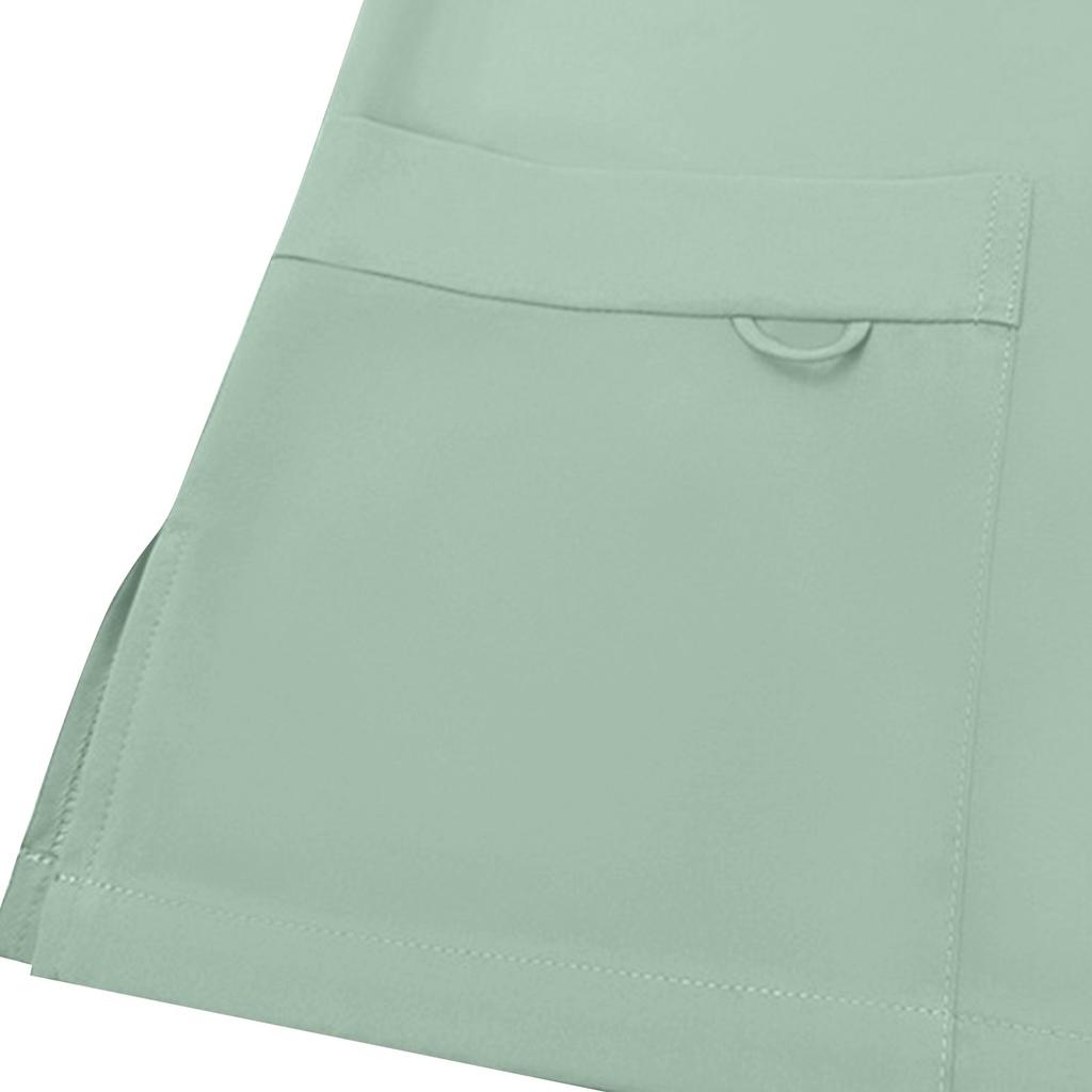 Женский однотонный костюм медсестры из быстросохнущей ткани, с V-образным вырезом, карманом, короткими рукавами и брюками, костюм медсестры для ухода