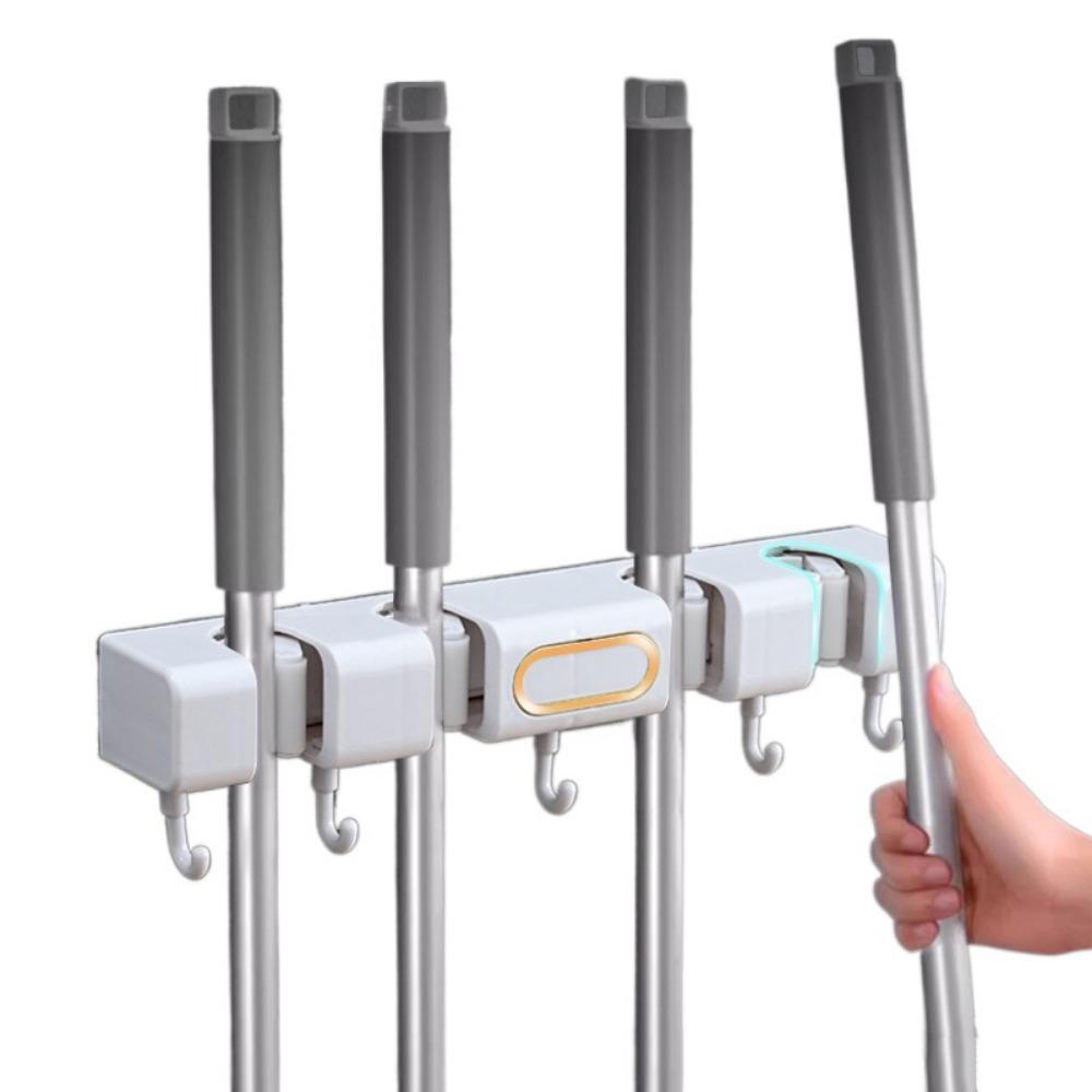 Пластиковая вешалка для швабры, держатель для швабры без проколов, универсальная стойка для хранения швабры, сад