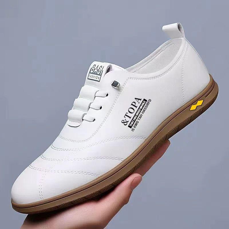 Новая мужская повседневная обувь с круглым носком, деловая, для通勤, универсальная, для работы, одинарная обувь, мягкая подошва, удобная, трендовая, белая обувь