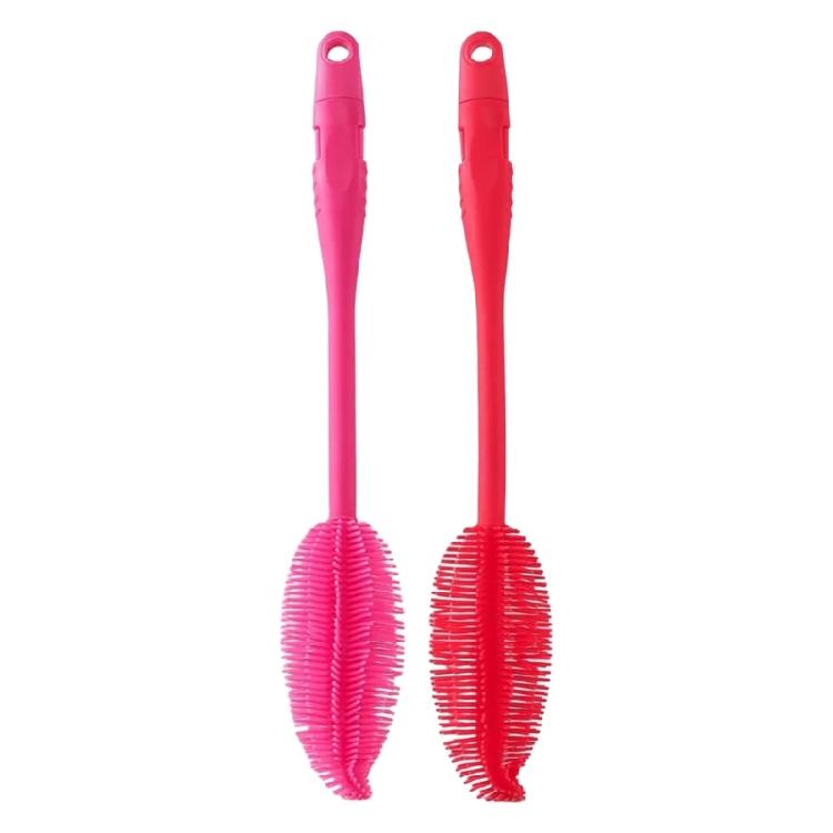 Multipurpose Long Handle Dish Brush Silicone Scrubber Brush For Cleaning Milk Bottles Flasks Narrow Mouthed Container
