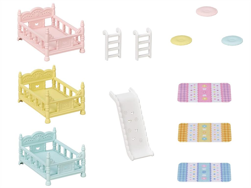 Мебель Sylvanian Families Двухъярусная кровать ST Сертифицированная игрушка Кукольный домик для возраста от 3 лет и Sylvanian Families от Epoch [Детская кроватка] Ka-219 Вверх,