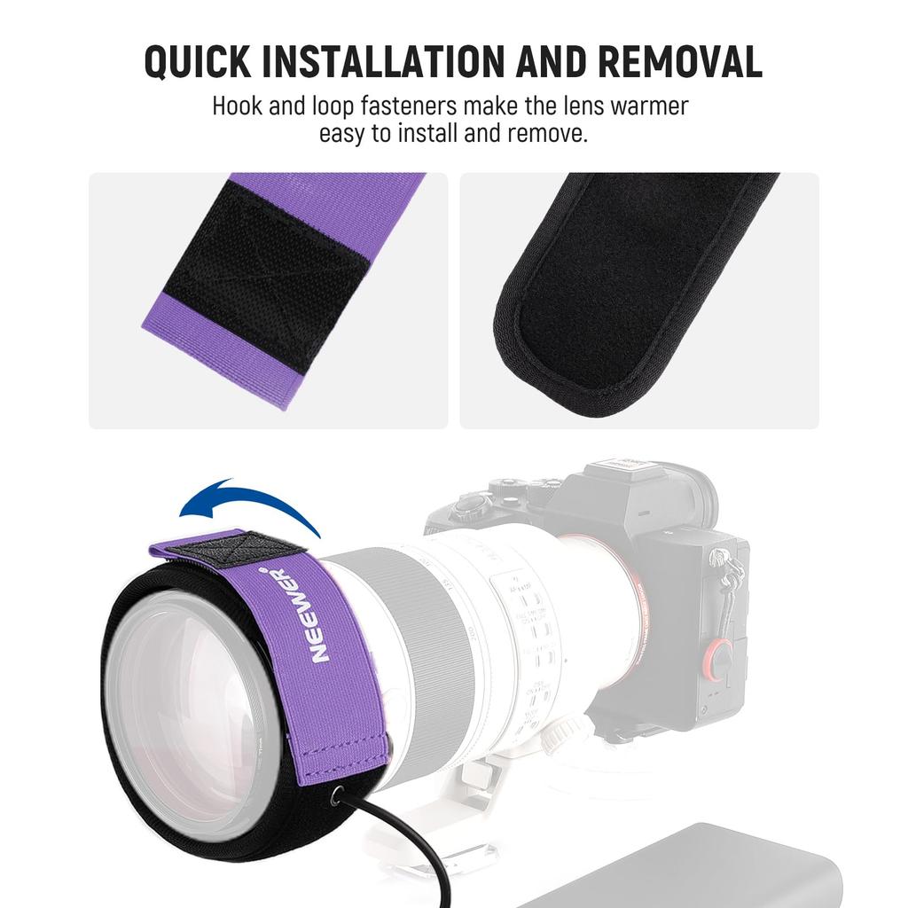 NEEWER USB Нагреватель для объектива для камер и 3-температурная нагревательная полоса для зеркальных и беззеркальных камер и астрономических телескопов 12"/300 мм, Настройки,