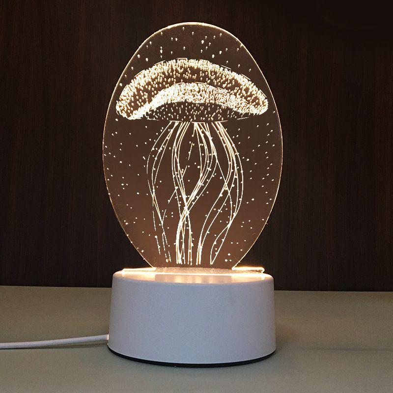 USB Настольная лампа с акриловой панелью с 3D-эффектом и светодиодной подсветкой для праздничного декора