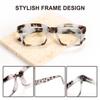 3 In 1 2PCS Progressive Multifocal Anti Blue Light Glasses Retro Fashion Square Glasses Oversize Frame Eyeglasses +1.0 To +3.0