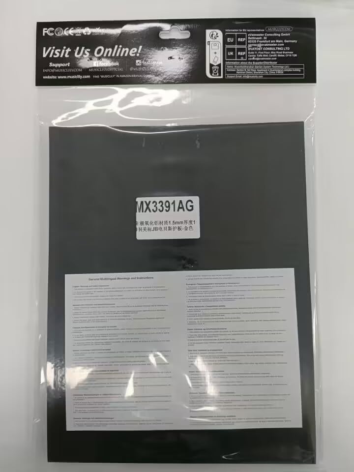 Musiclily Ultra 10-Hole Anodized Aluminum JB Jazz Bass Pickguard for 4-String Fender American Standard Jazz Bass Electric Bass, Gold