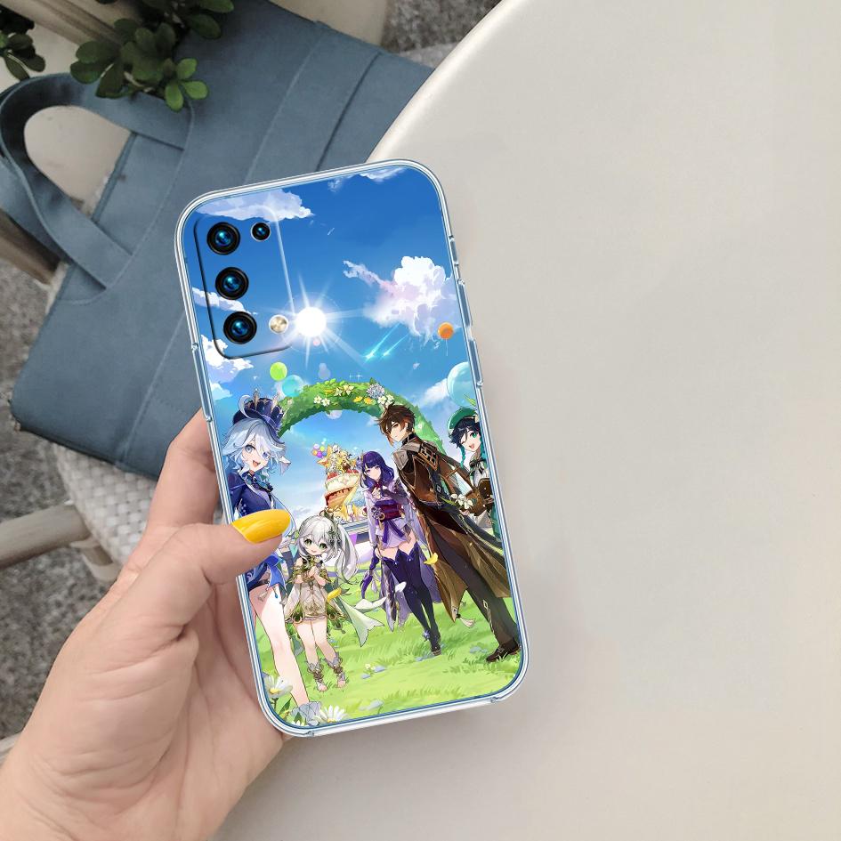 CJ61 Genshin Impact Cool Soft Shell Transparent Phone Case for Samsung Galaxy A04 A04S A14 A23 A34 A54 M23 M33 M52 M53