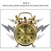 Retro Gold Mechanical Alarm Clock Vintage Manual Wind Up Clock Metal Snooze Table Clock Home