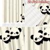 2 шт., Шторы с плоской 2D-печатью (Без Рода) Панда Линии Фестиваль Креативные Шторы Машинная стирка Тканевые шторы Декор комнаты