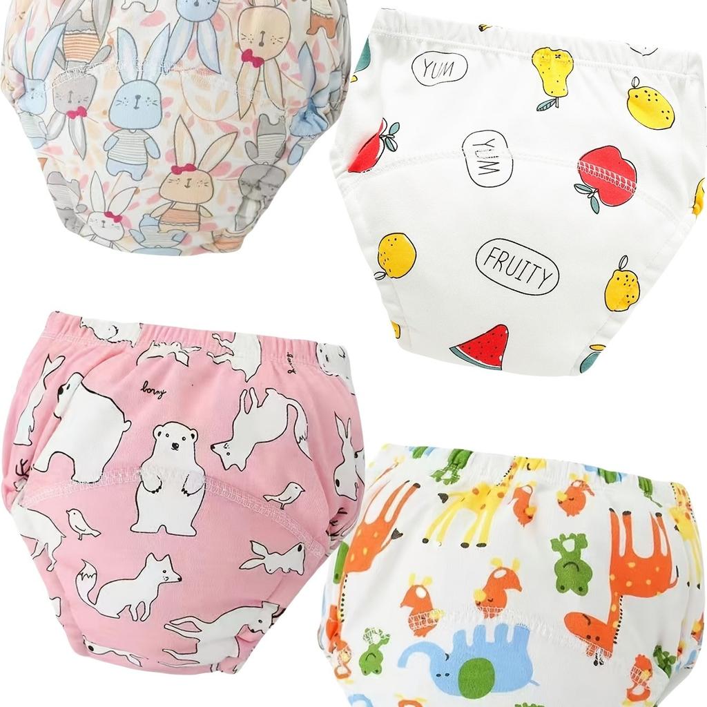 4-Pack Boys and Girls Training Pants, Comfortable Breathing Potty Train Shorts with Animal Patterns, Baby Christmas Gift